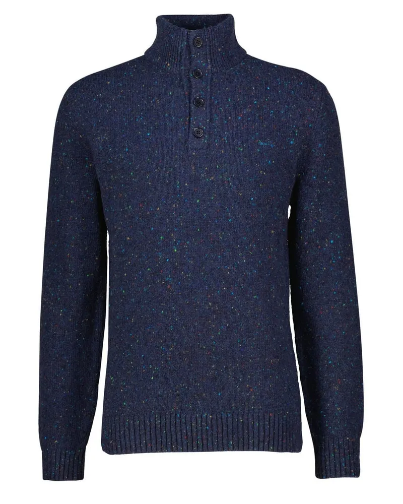 Gant Herren Troyer mit Wolle WOOL BLEND NEPS HALF BUTTONED Marine