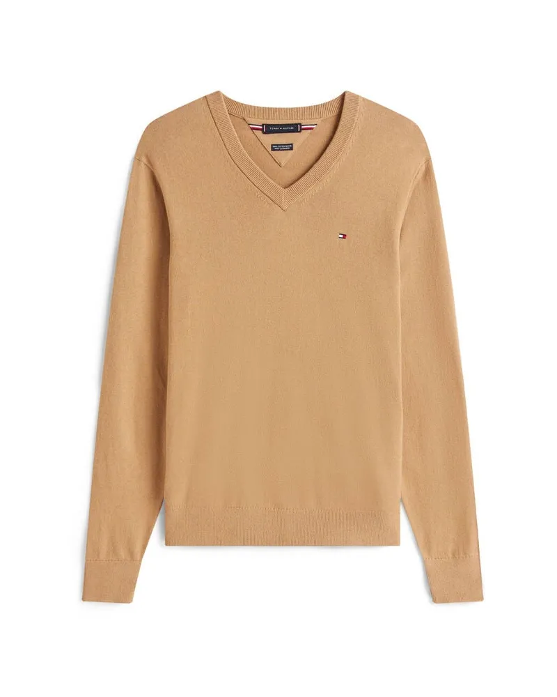 Tommy Hilfiger Herren Pullover aus Baumwolle ud Kaschmir Camel