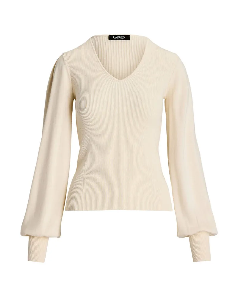 Ralph Lauren Damen Pullover mit Blousonärmeln Offwhite