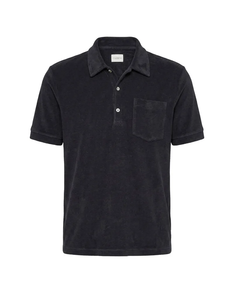 Closed Herren Poloshirt aus Frottee Schwarz