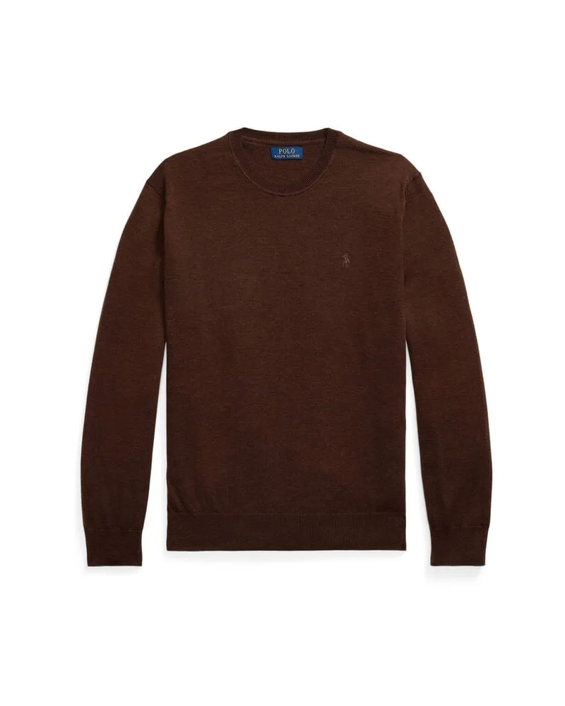 Ralph Lauren Herren Strickpullover aus Wolle Slim Fit Braun