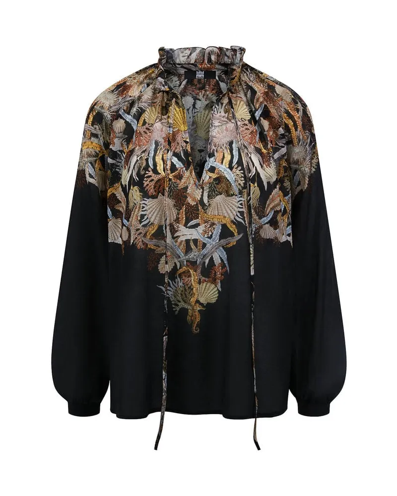 Riani Damen Bluse mit Print Schwarz