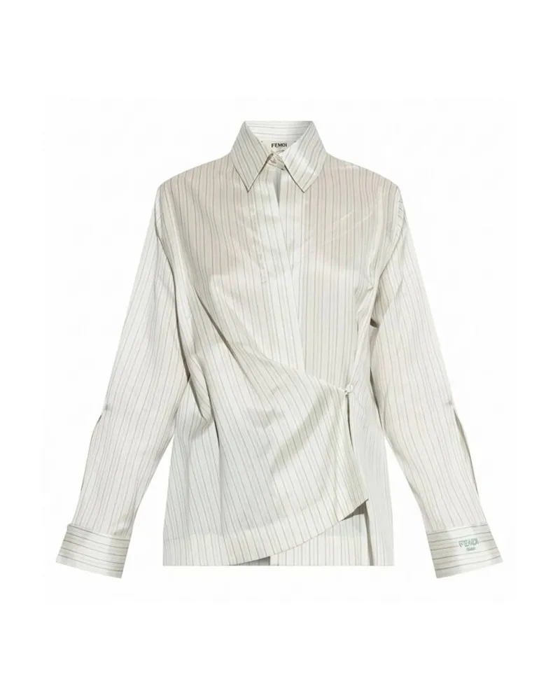 Fendi Damen Seidenbluse Offwhite