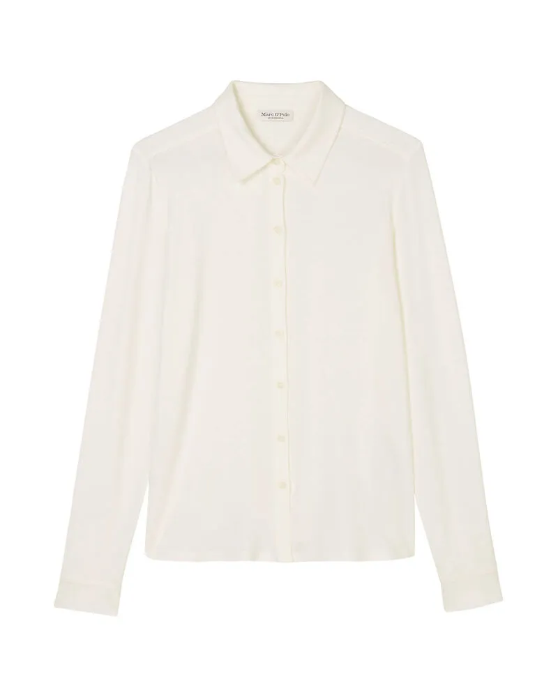Marc O'Polo Damen Bluse Langarm Offwhite