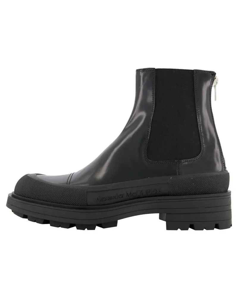 Alexander McQueen Herren Chelsea Boots aus Leder Schwarz