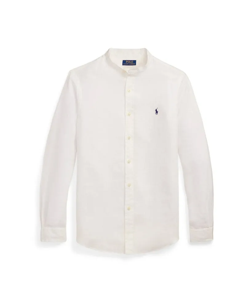 Ralph Lauren Herren Leinenhemd Slim Fit Weiss