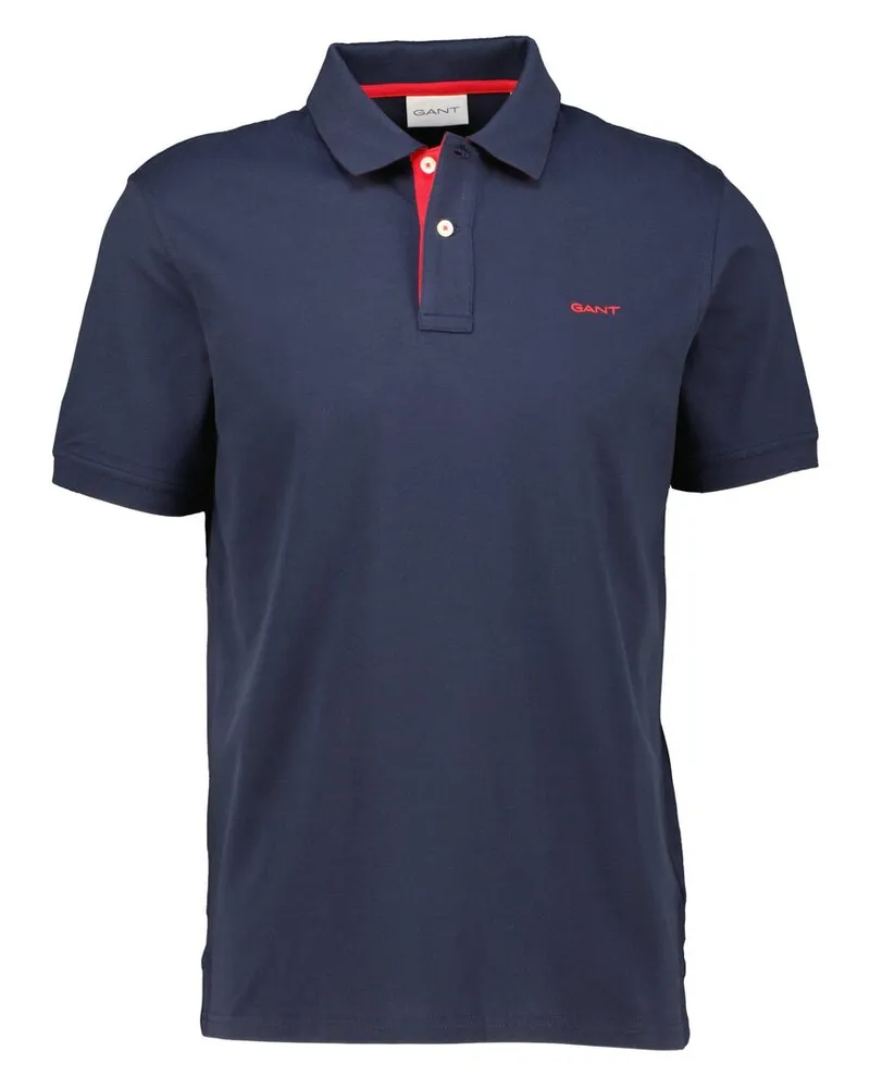 Gant Herren Poloshirt CONTRAST PIQUE Regular Fit Kurzarm Marine