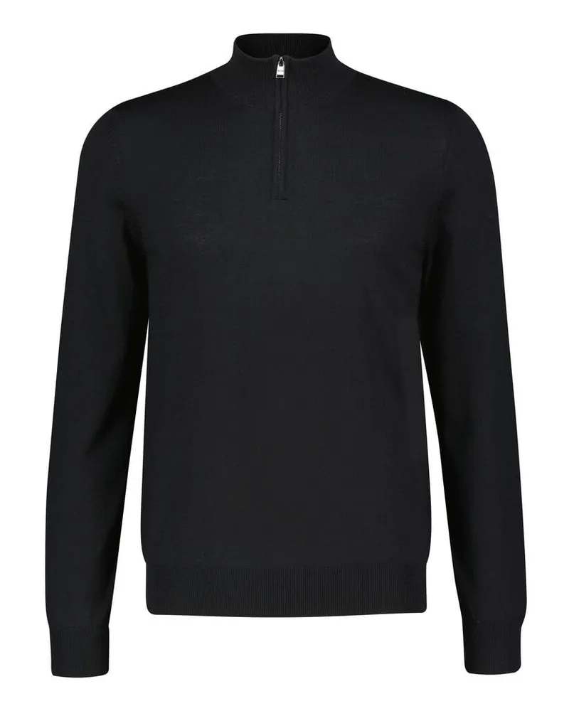 HUGO BOSS Herren Strickpullover EBENJI Regular Fit Schwarz
