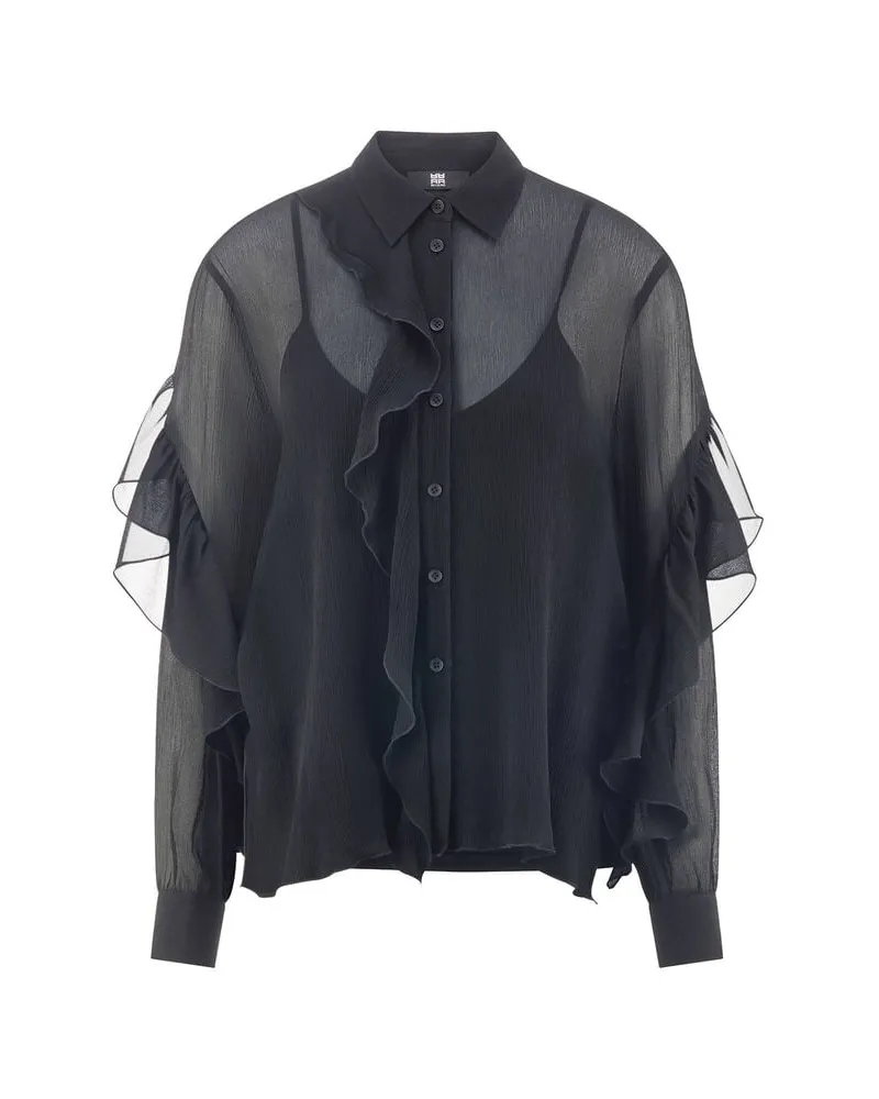 Riani Damen Bluse mit Volants Schwarz