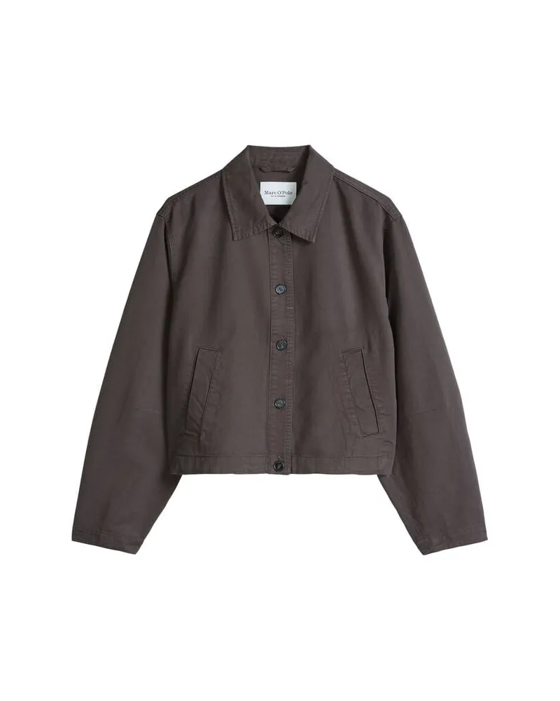 Marc O'Polo Damen Hemdjacke aus Bio-Baumwoll-Mix Coffee