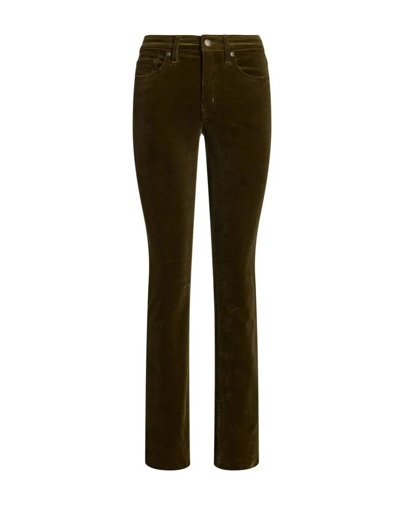 Ralph Lauren Damen Cordhose Mid-Rise Straight Leg Grün