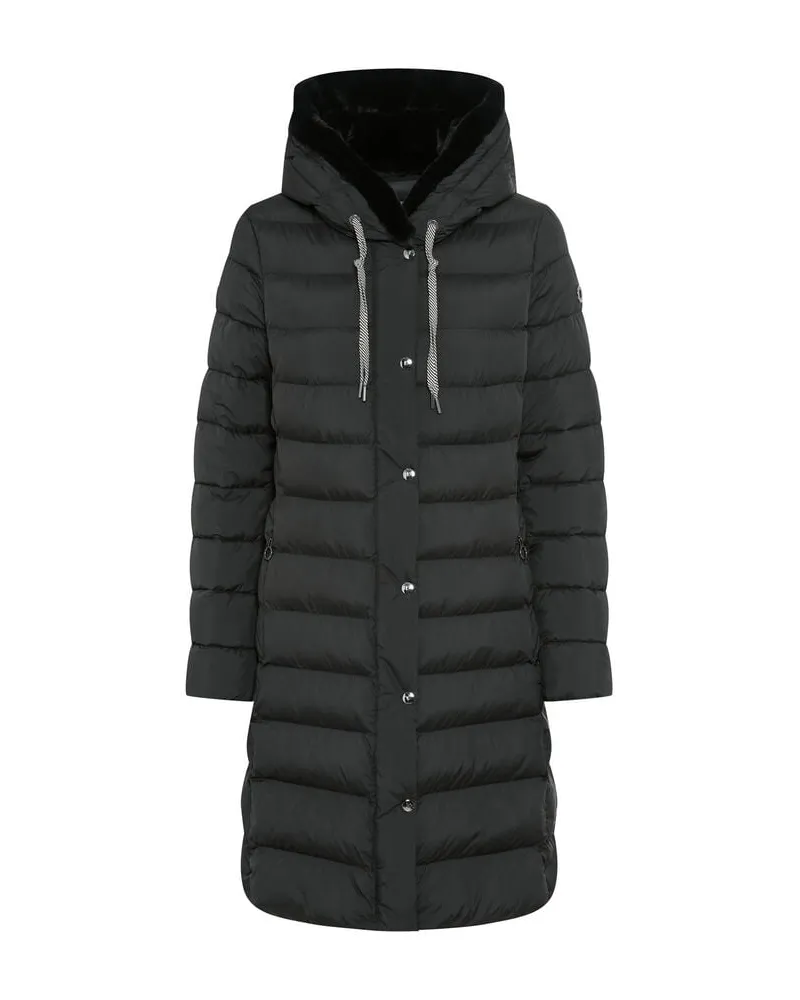 Fuchs Schmitt Damen Steppmantel mit Kapuze Schwarz