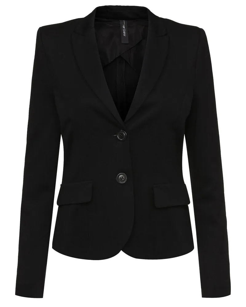 Marc Cain Damen Blazer aus feinem Jersey Schwarz