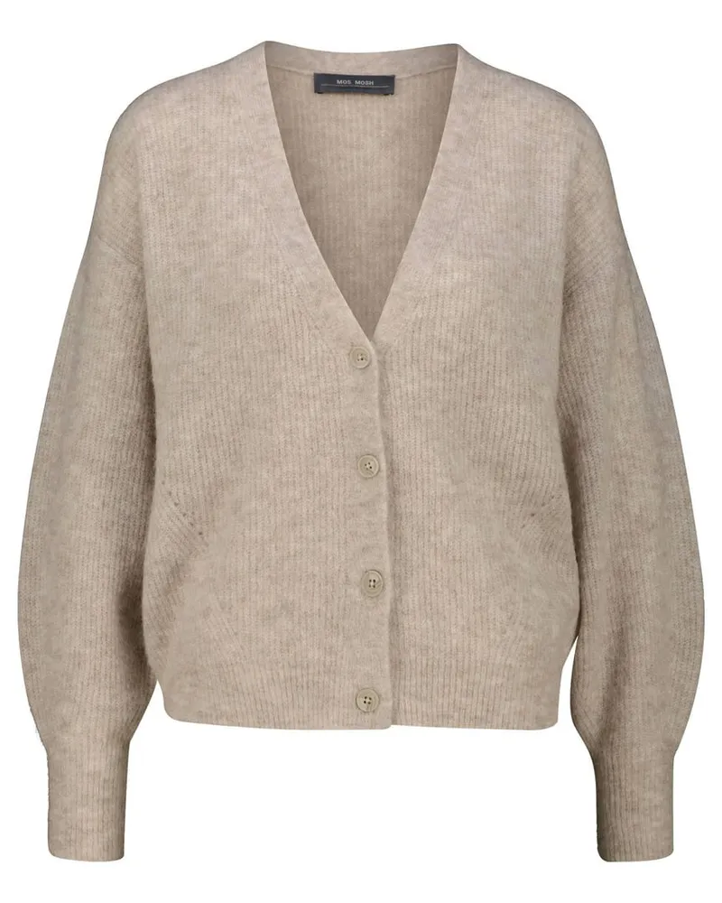 Mos Mosh Damen Strickjacke MMTHORA mit Wolle Grau