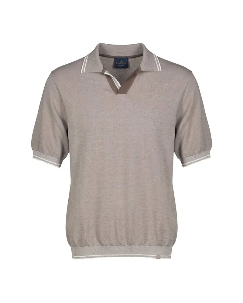 Paul & Shark Herren Poloshirt aus Baumwolle Grau