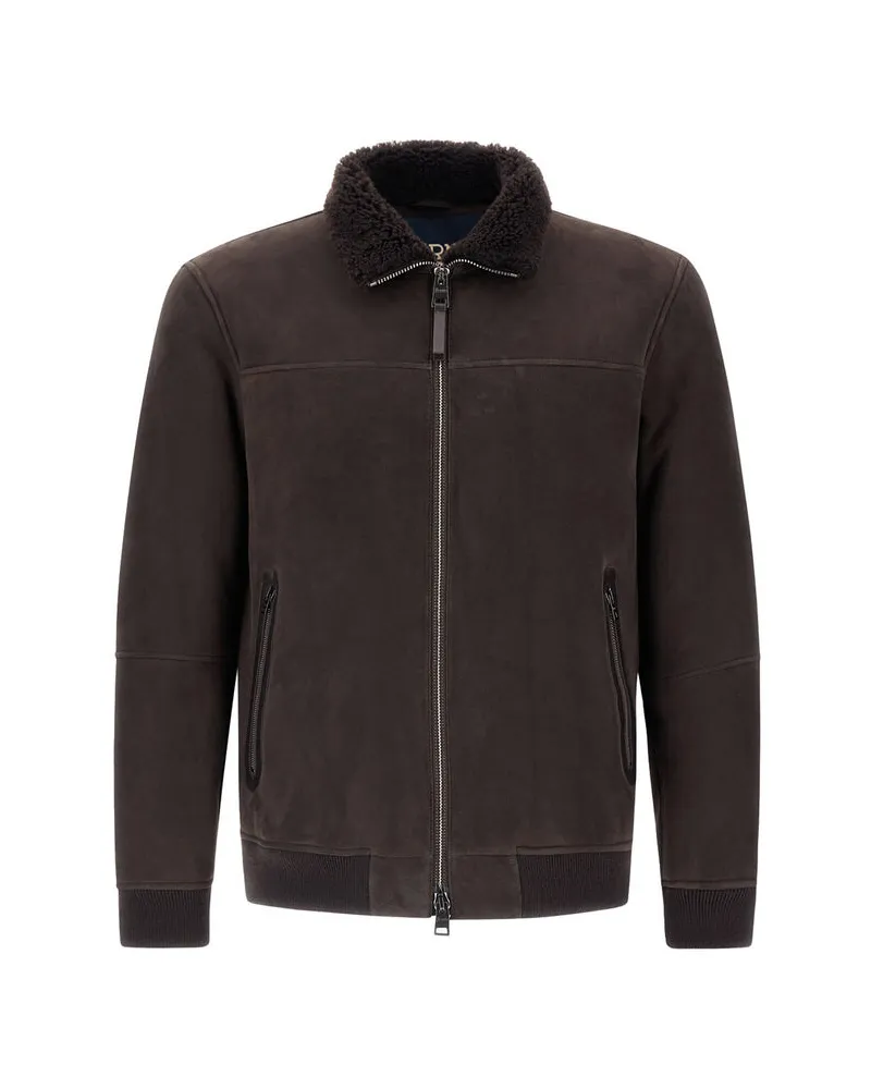 Herno Herren Lederjacke Braun