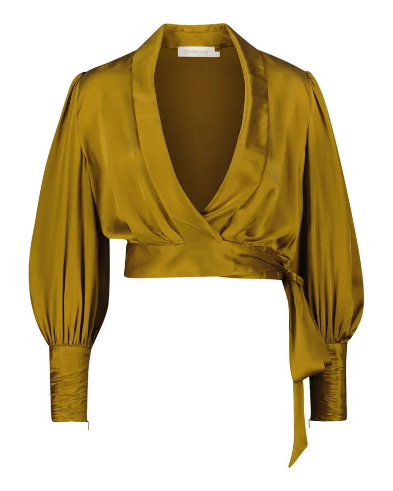 Zimmermann Damen Wickelbluse aus Seide Gold