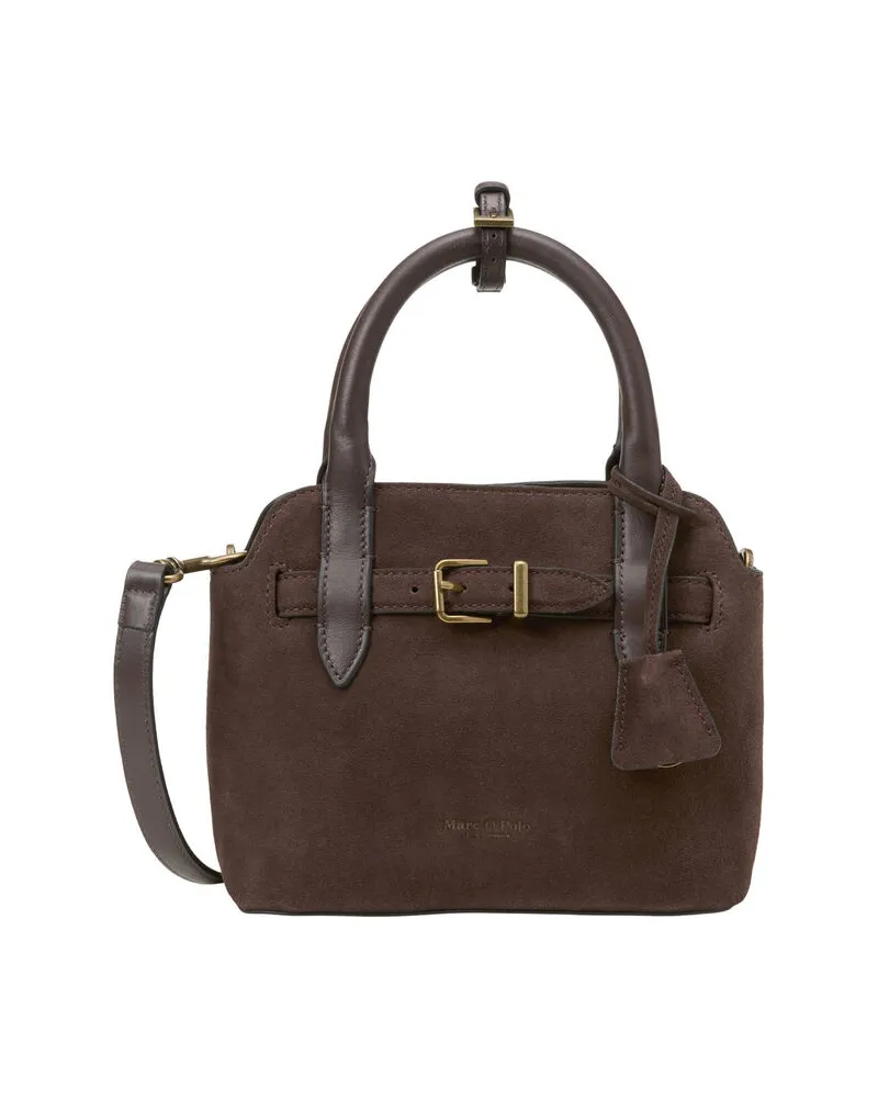 Marc O'Polo Damen Umhängetasche Veloursleder CROSSBODY BAG S Braun