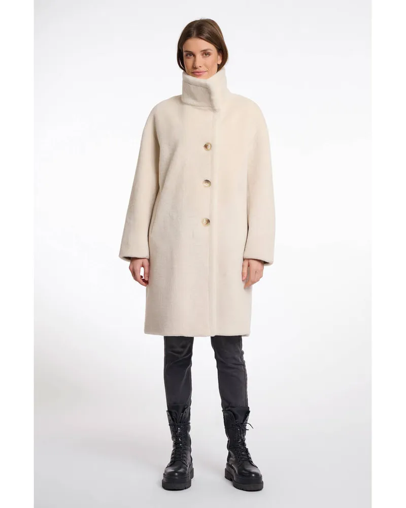RINO & PELLE Damen Mantel mit Stehkragen Offwhite