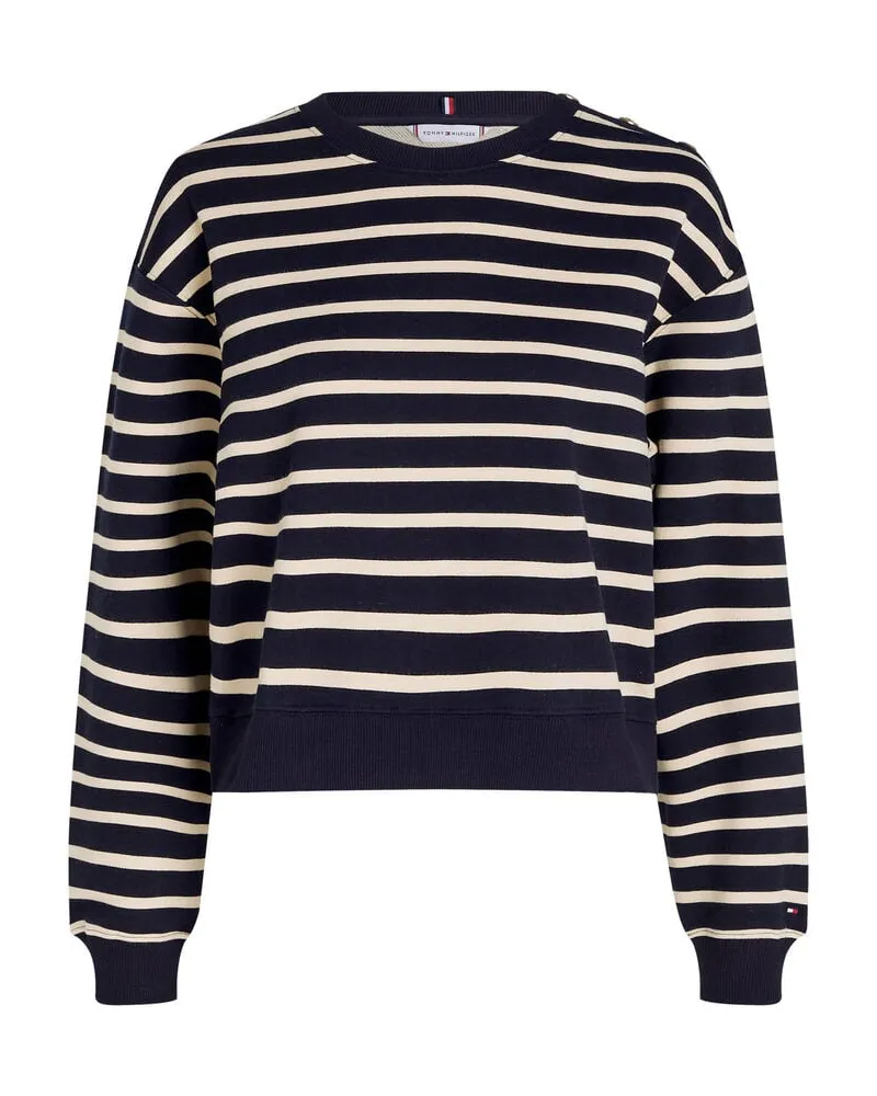 Tommy Hilfiger Damen Sweatshirt mit Schulterknöpfen Regular Fit Marine