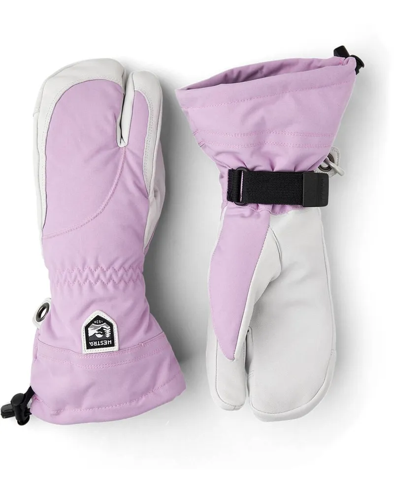 Hestra Damen Drei-Finger-Skihandschuhe HELI SKI FEMALE 3 mit Leder Grau