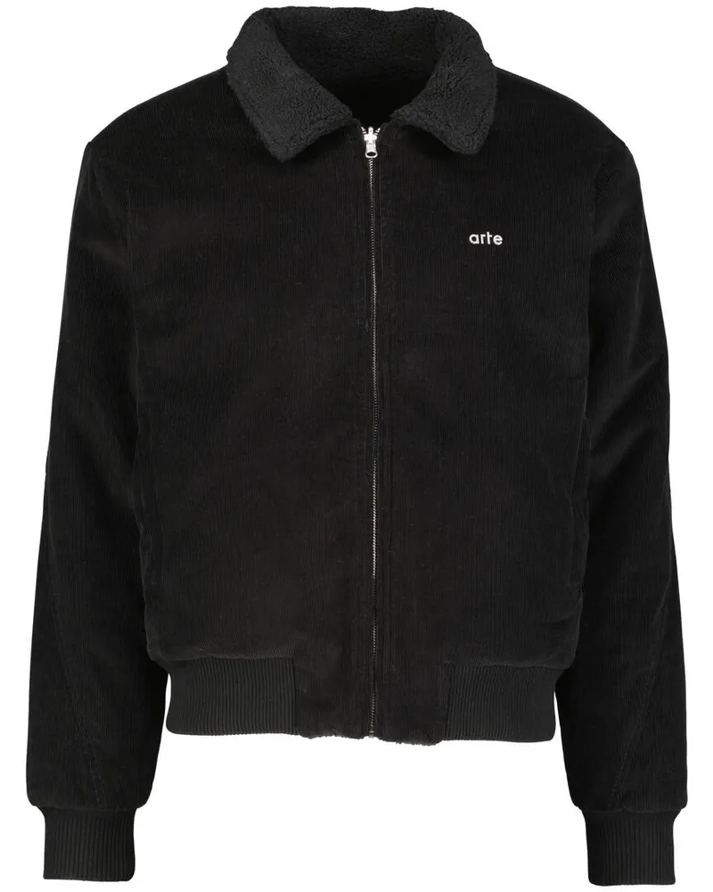 Arte Antwerp Herren Cord-Blouson zum Wenden Schwarz