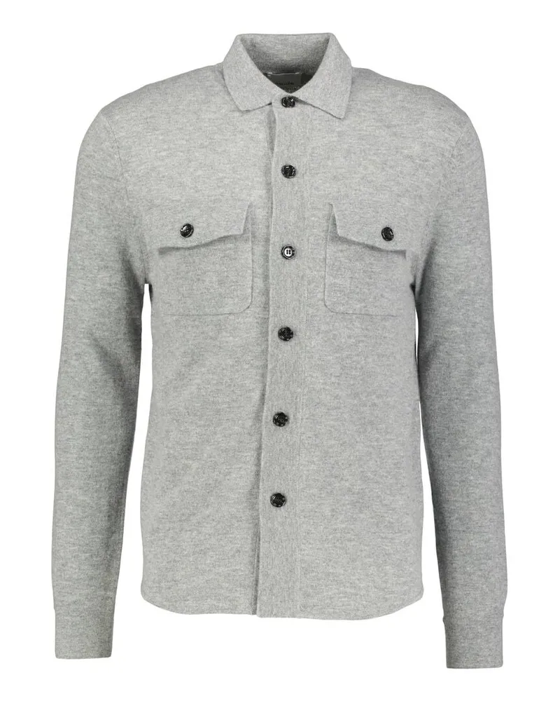 ALLUDE Herren Strickjacke aus Wolle und Kaschmir Grau