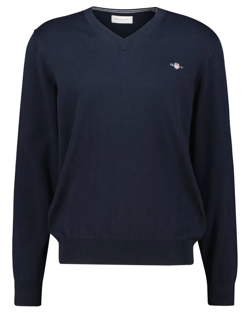 Gant Herren Strickpullover CLASSIC COTTON V-NECK Marine