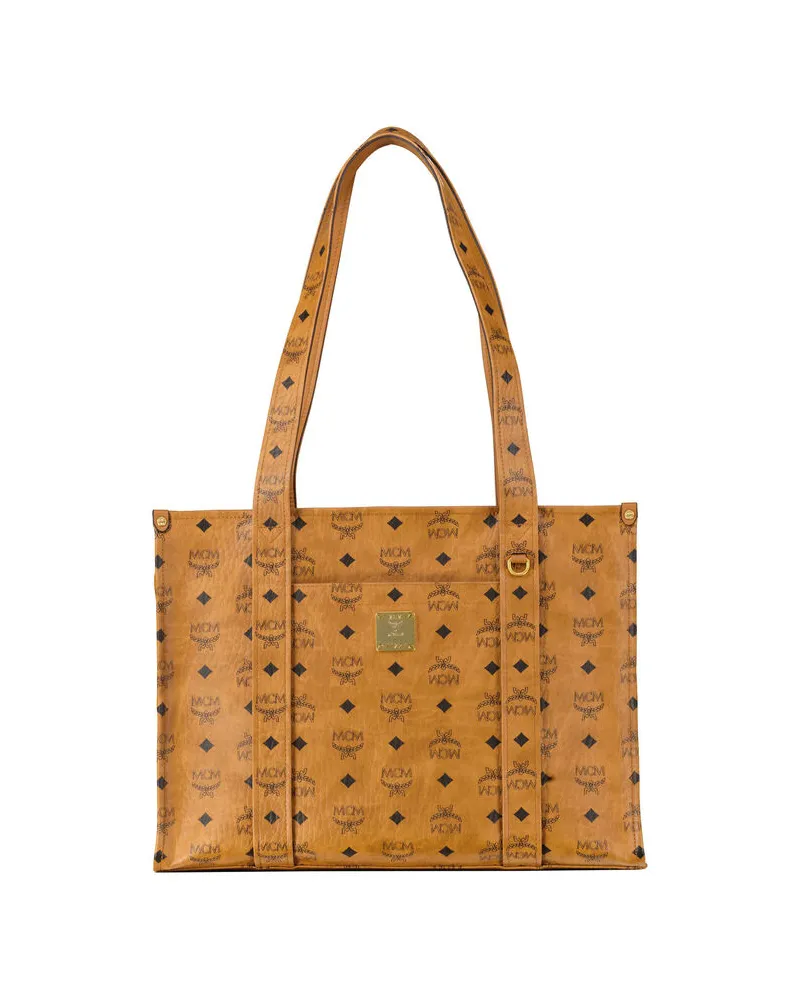MCM Damen Shopper AREN SCHOOL BAG LARGE Cognac