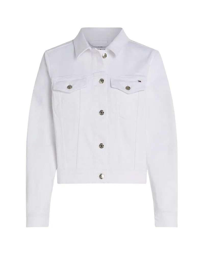 Tommy Hilfiger Damen Jeansjacke Slim Fit Weiss