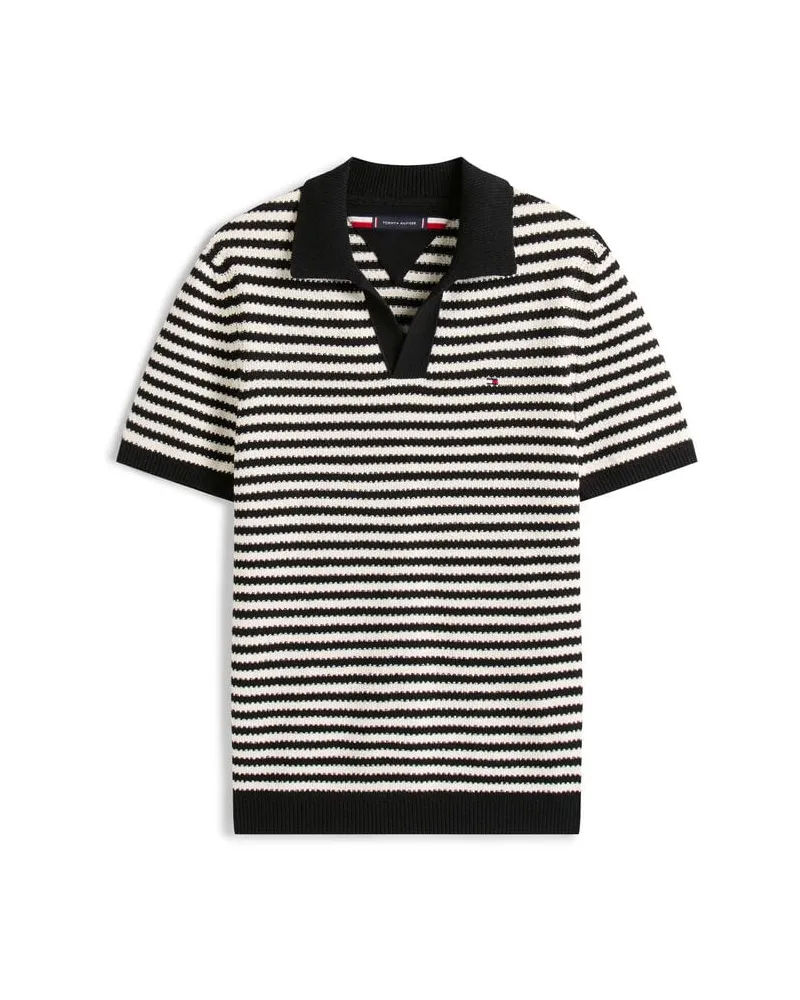 Tommy Hilfiger Herren Strickpullover mit Polokragen KNITTED TEXTURED POLO Marine