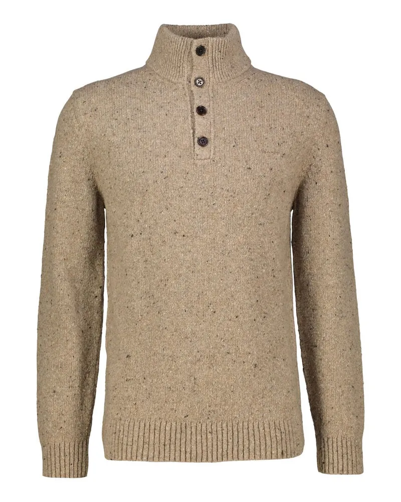Gant Herren Troyer mit Wolle WOOL BLEND NEPS HALF BUTTONED Camel