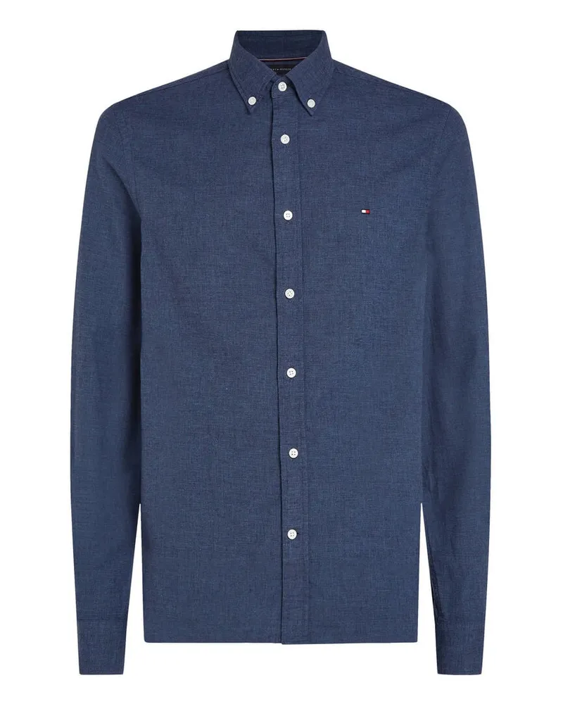 Tommy Hilfiger Herren Freizeithemd mit Leinen Regular Fit Marine