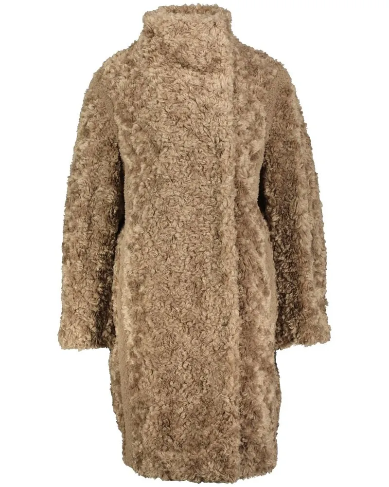 HUGO BOSS Damen Mantel mit Wolle CITEDDY Braun