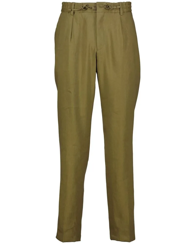 HUGO BOSS Herren Hose P-PERIN-RDS-PL-WG252 Tapered Fit Oliv