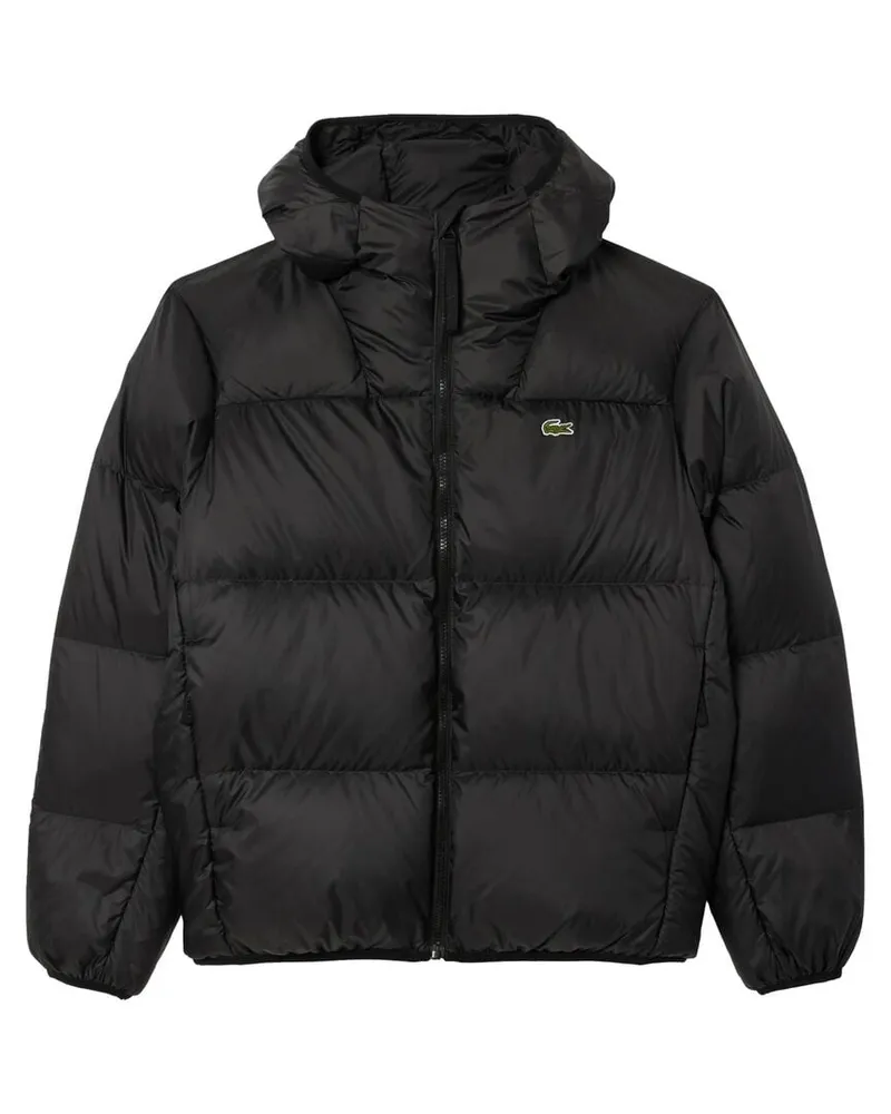 Lacoste Herren Daunenjacke mit Kapuze Schwarz