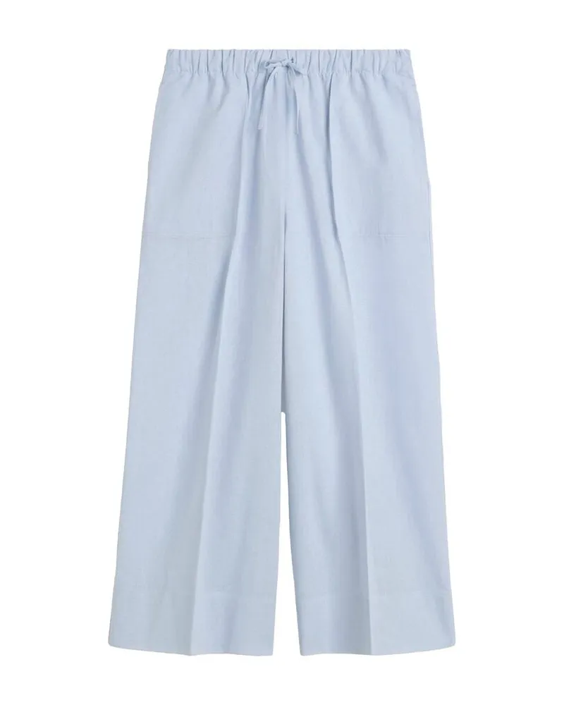 Totême Damen Stoffhosen aus Leinen-Baumwoll-Mix Bleu