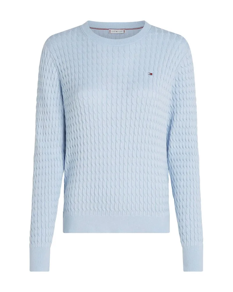 Tommy Hilfiger Damen Strickpullover aus Baumwolle mit Zopfmuster Regular Fit Stoned