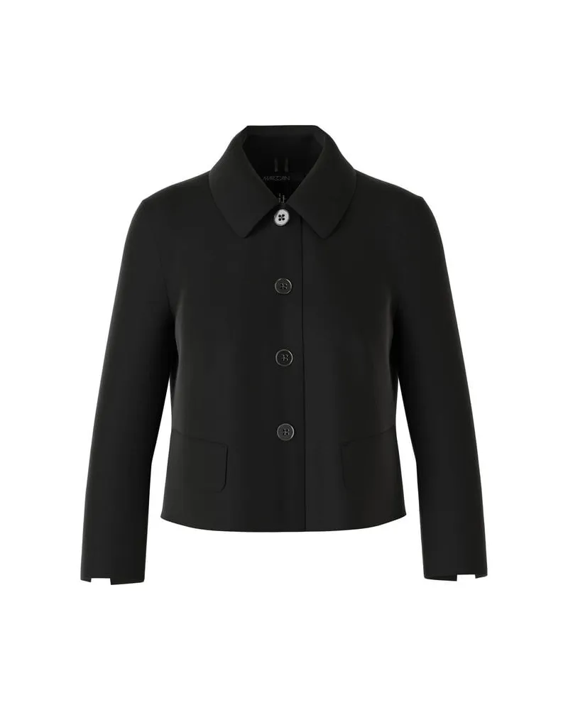 Marc Cain Damen Kurzjacke mit Ärmelschlitzen Schwarz