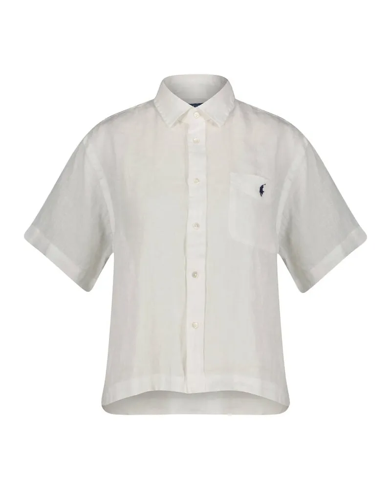 Ralph Lauren Damen Bluse aus Leinen Weiss