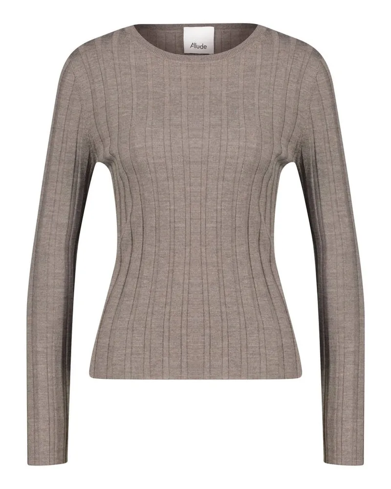 ALLUDE Damen Strickpullover aus Wolle Taupe
