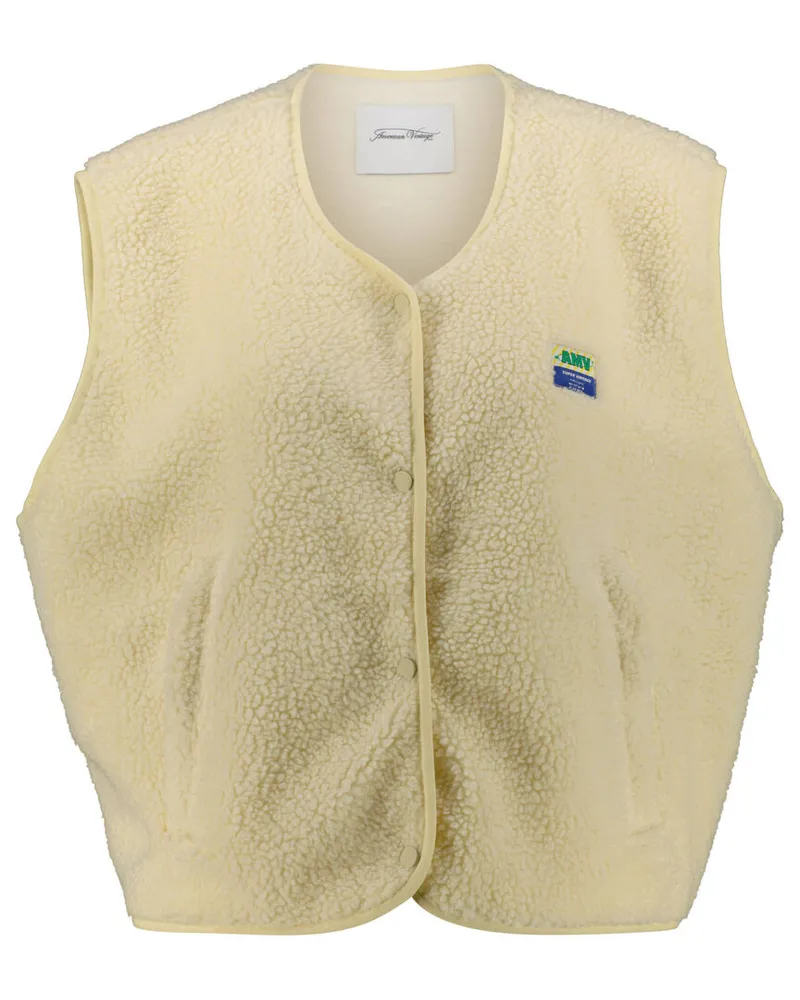 American Vintage Damen Teddy-Fleeceweste HOKTOWN Offwhite