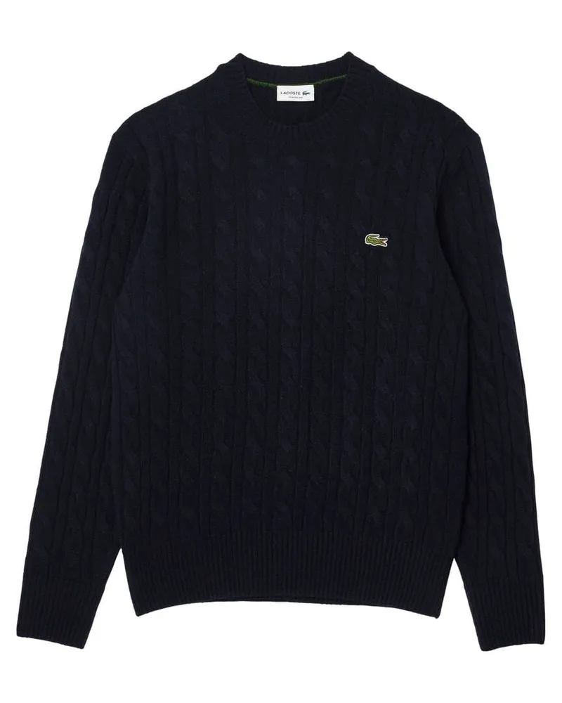 Lacoste Herren Pullover mit Zopfstrick Marine
