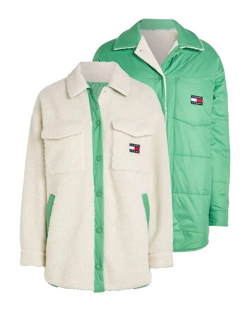 Tommy Hilfiger Damen Wendejacke TJW REVERSIBLE SHERPA JACKET Grün