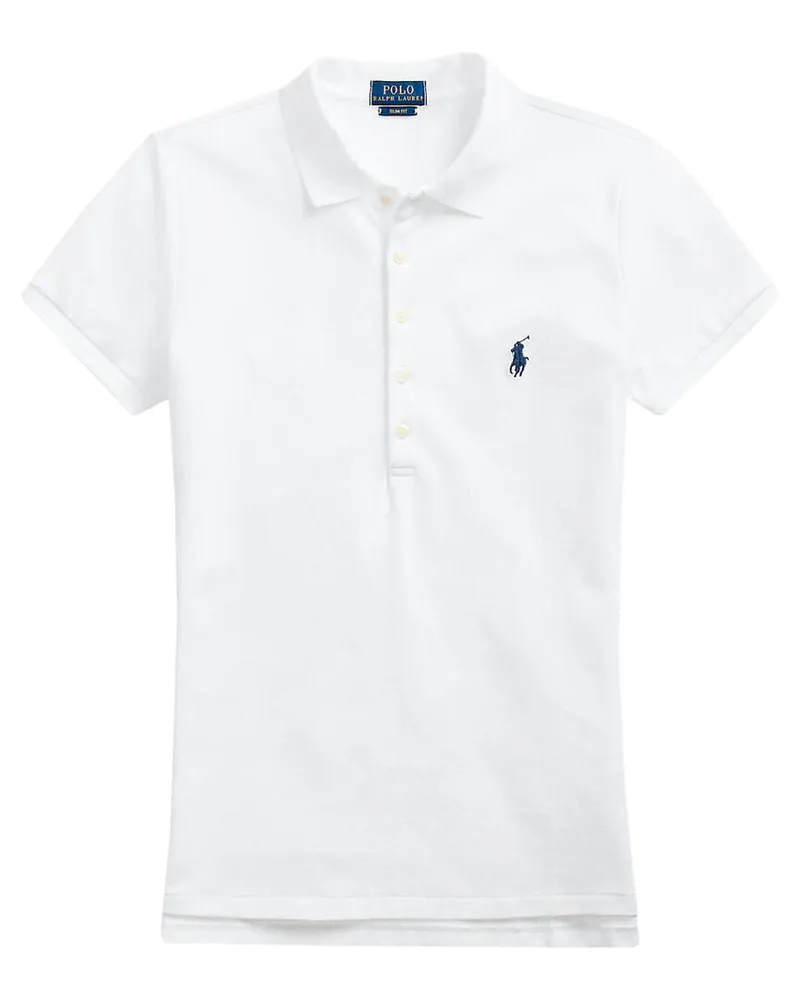Ralph Lauren Damen Poloshirt Slim Fit Weiss