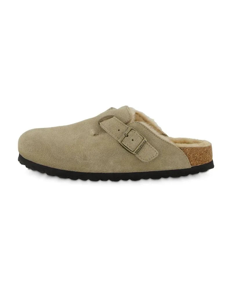 Birkenstock Damen Pantoletten BOSTON SHEARLING Taupe