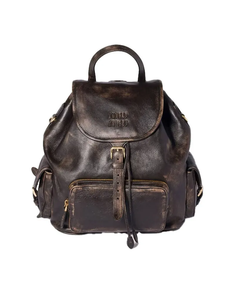 Miu Miu Damen Rucksack BACKPACK NAPPA OLD Braun