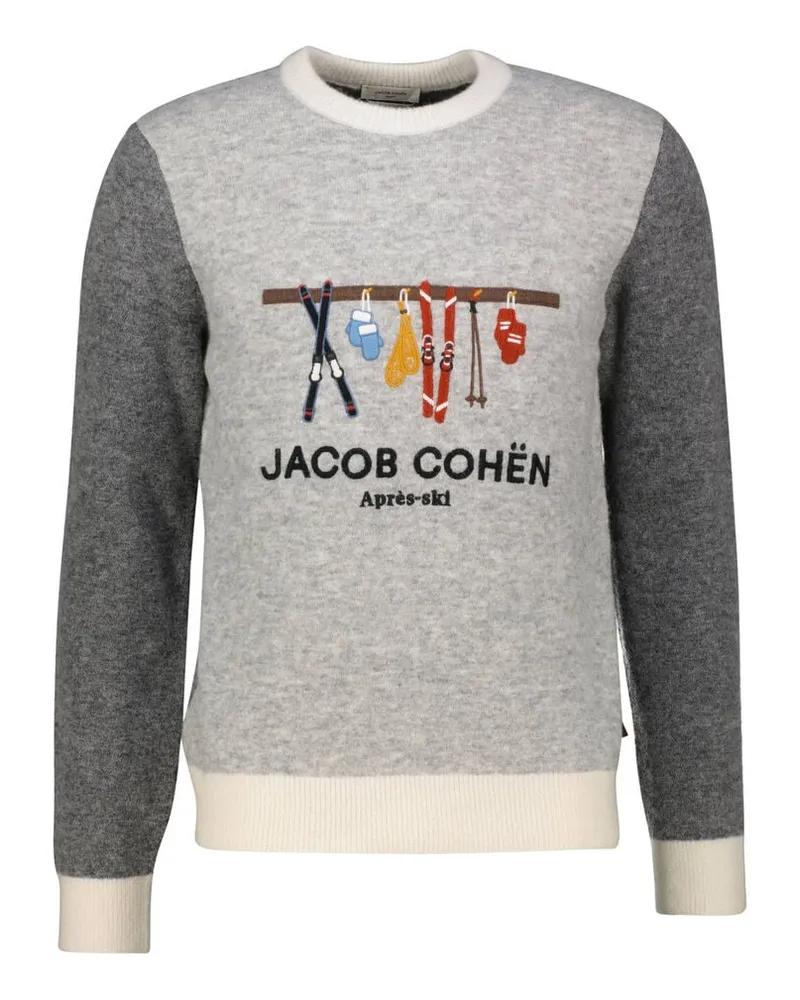 Jacob Cohën Herren Strickpullover mit Alpaka und Wolle Offwhite