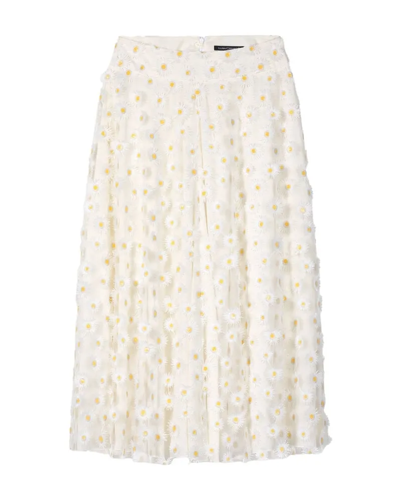 Luisa Cerano Damen Rock mit Blüten Weiss