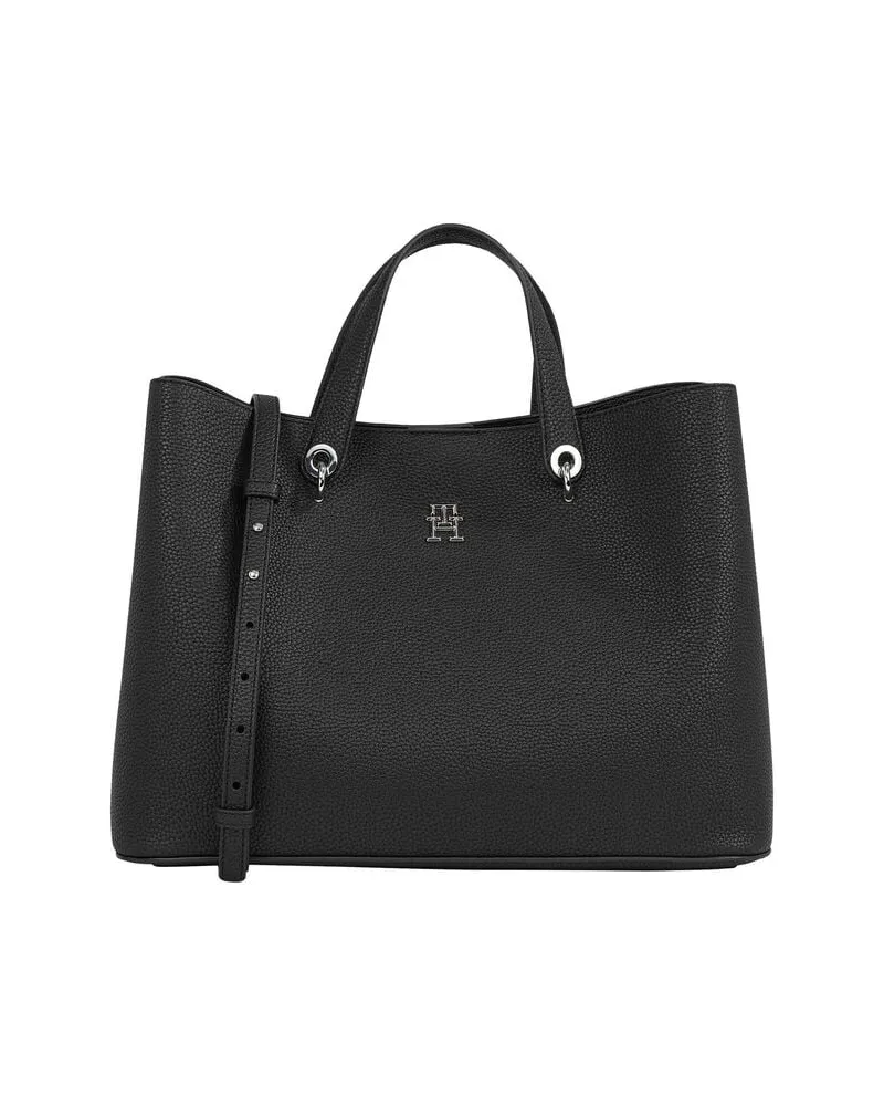 Tommy Hilfiger Damen Handtasche SATCHEL Schwarz
